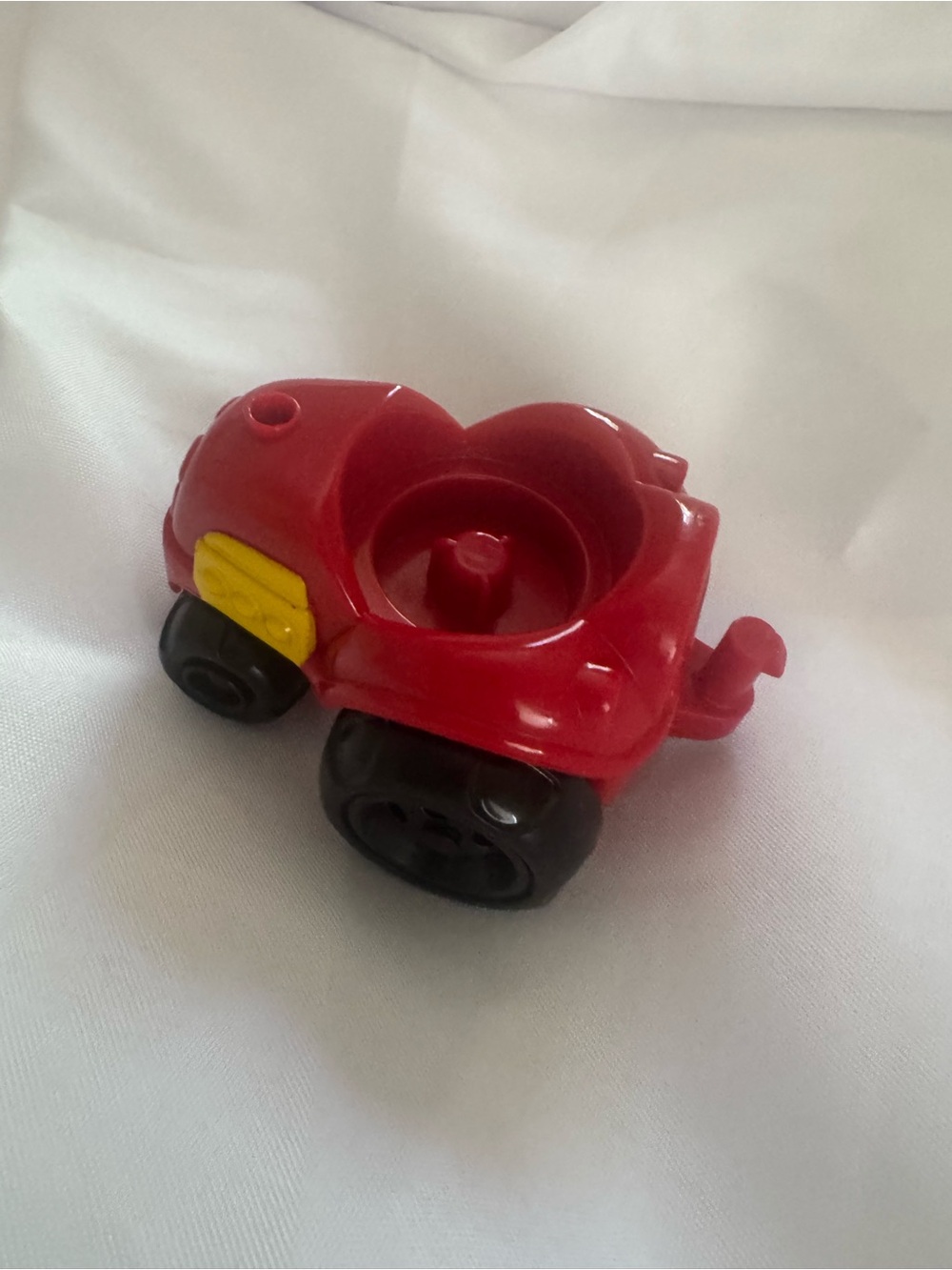 Fisher-Price Red Push Toy Tractor with Black Wheels, Yellow Accent. Trailer hook